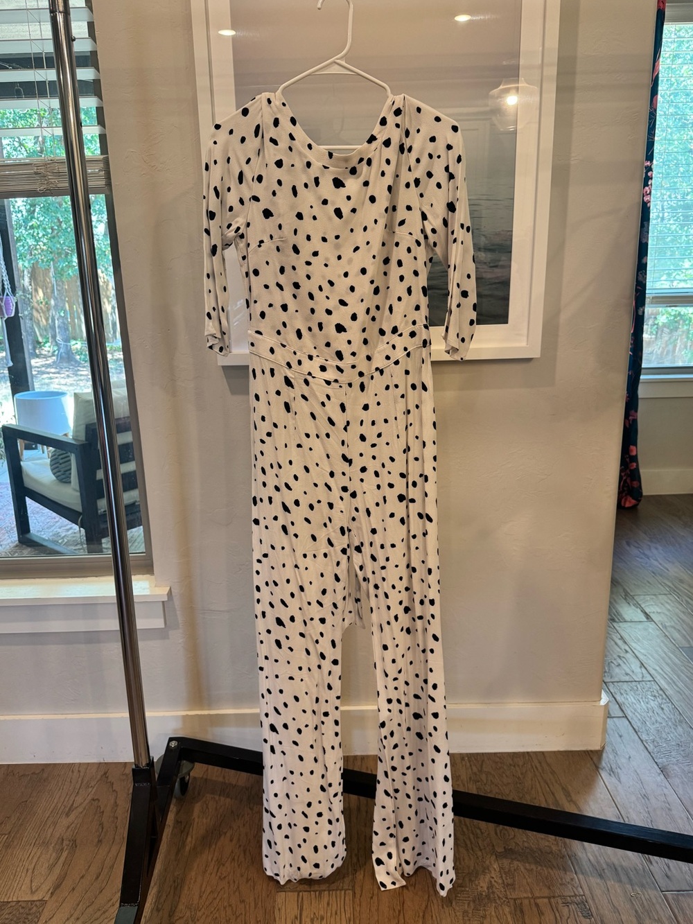 Wildfox White Jumpsuit with Black Polka Dots